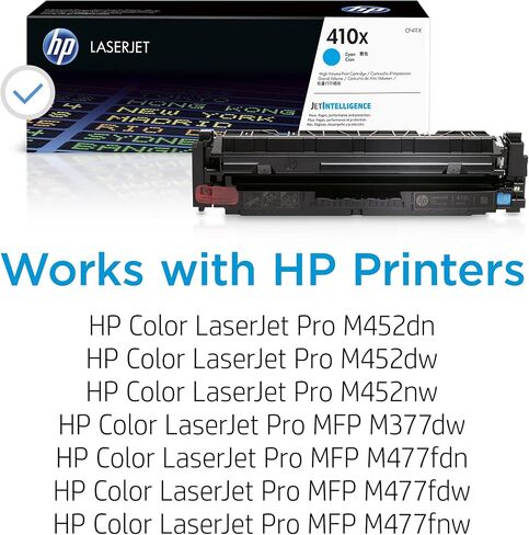 HP 410X Cyan High-Yield Toner Cartridge Printers | Works with Color LaserJet Pro M452 Series; Color LaserJet Pro MFP M377, M477 Series | CF411X in Kuwait
