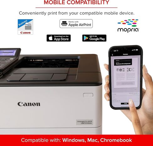 Canon imageCLASS LBP246dw - Monochrome Duplex, Wireless Laser Printer, Single Function, Mobile Ready, with 1 Year Limited Warranty, 42 PPM, White in Saudi Arabia