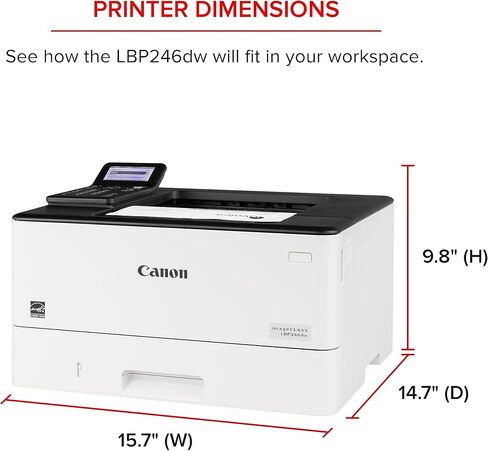 Canon imageCLASS LBP246dw - Monochrome Duplex, Wireless Laser Printer, Single Function, Mobile Ready, with 1 Year Limited Warranty, 42 PPM, White in Saudi Arabia