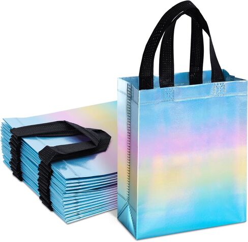VGOODALL 15PCS Iridescent Gift Bags with Handles, 8"x4"x10" Reusable Party Favor Bags Bulk for Birthdays, Weddings, Goodie Treats in Kuwait