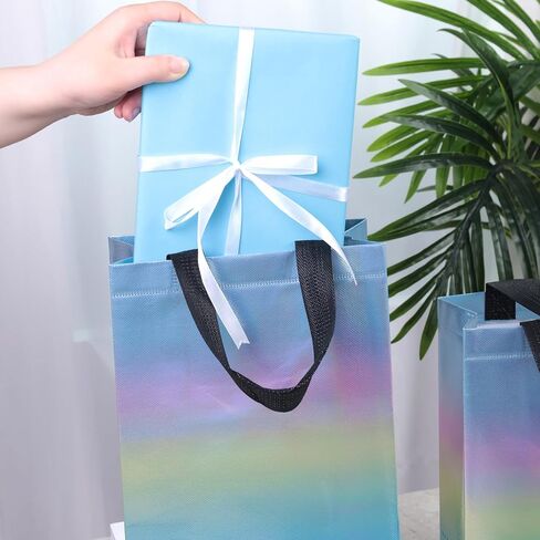 VGOODALL 15PCS Iridescent Gift Bags with Handles, 8"x4"x10" Reusable Party Favor Bags Bulk for Birthdays, Weddings, Goodie Treats in Kuwait