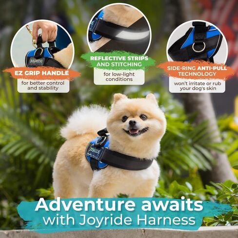 Joyride Harness 2.0 - The Original Side Ring No Pull Dog Harness - No Choke, Escape Proof, Reflective, 3 Leash Clips, Quick Fit Pet Vest - Easy Walks & Training - for Small, Medium & Large Dogs in Saudi Arabia