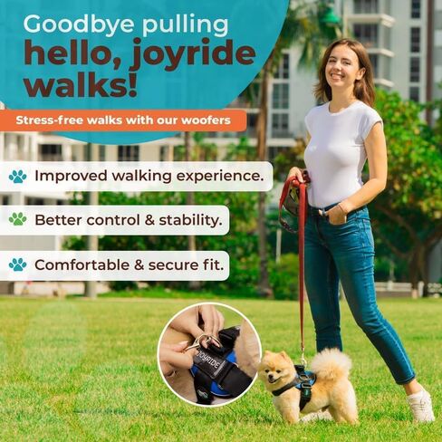 Joyride Harness 2.0 - The Original Side Ring No Pull Dog Harness - No Choke, Escape Proof, Reflective, 3 Leash Clips, Quick Fit Pet Vest - Easy Walks & Training - for Small, Medium & Large Dogs in Saudi Arabia