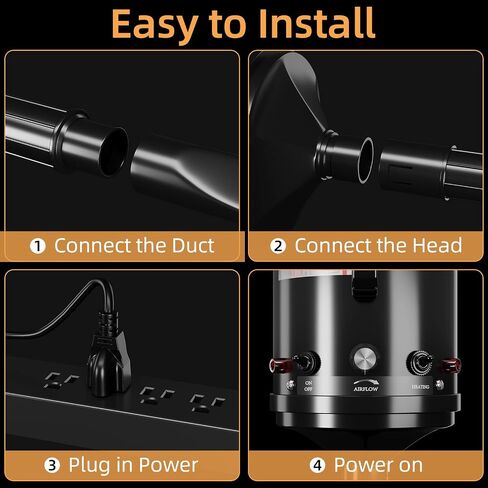 High Velocity Professional Pet Grooming Dryer with Adjustable Speed and Temperature, Dog Blow Dryer with 4 Nozzles, Pet Hair Dryer with Bonus Dog Bath Brush & Dog Shampoo Brush, Black in Saudi Arabia