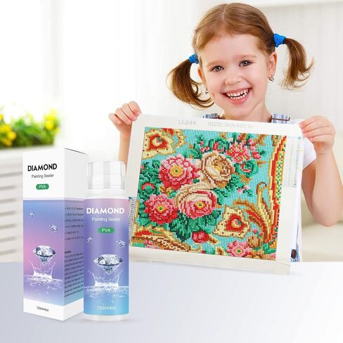 NAIMOER 2Pack Diamond Art Sealer 240ML, Diamond Art Sealer with Sponge Head, 5D Diamond Art Glue Accessories Conserver Permanent Hold Shine Effect Sealer for Diamond Art & Puzzle Glue in Saudi Arabia