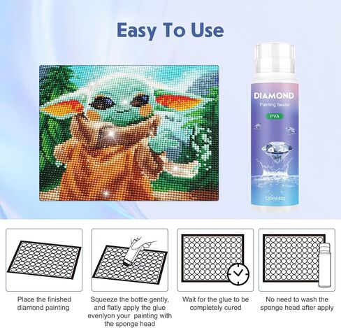NAIMOER 2Pack Diamond Art Sealer 240ML, Diamond Art Sealer with Sponge Head, 5D Diamond Art Glue Accessories Conserver Permanent Hold Shine Effect Sealer for Diamond Art & Puzzle Glue in Saudi Arabia