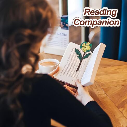 مرجعية زهرة جلدية - مع علامة صفحة جلدية مع شكل أزهار فريدة من نوعها ، هدايا قراءة مثالية لمحبي الكتب والقراء والرجال والنساء ، مرجعية متينة وأنيقة (أ) in Kuwait