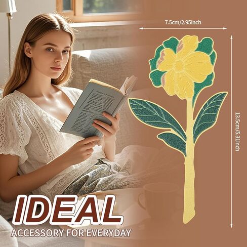 مرجعية زهرة جلدية - مع علامة صفحة جلدية مع شكل أزهار فريدة من نوعها ، هدايا قراءة مثالية لمحبي الكتب والقراء والرجال والنساء ، مرجعية متينة وأنيقة (أ) in Kuwait