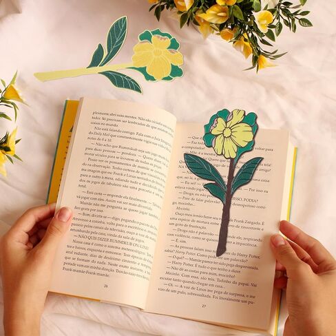 مرجعية زهرة جلدية - مع علامة صفحة جلدية مع شكل أزهار فريدة من نوعها ، هدايا قراءة مثالية لمحبي الكتب والقراء والرجال والنساء ، مرجعية متينة وأنيقة (أ) in Kuwait