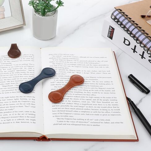 3 Pcs Leather Magnet Bookmark Retro Book Marker Clip Vintage Book Page Markup Holder Handmade Reading Accessories Gift for Christmas Women Men Bookworm Book Lovers Reader Writer in Saudi Arabia