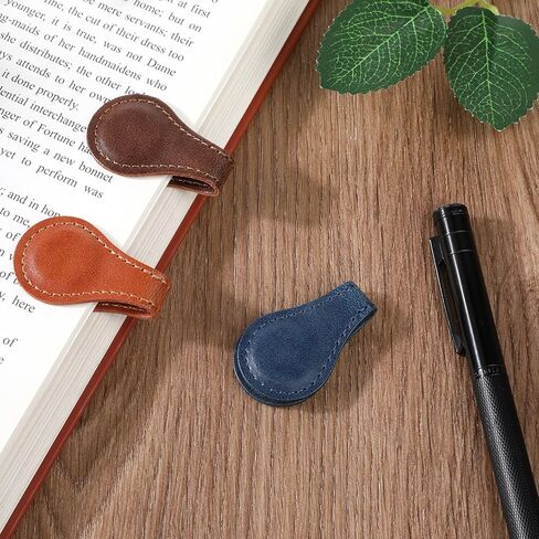 3 Pcs Leather Magnet Bookmark Retro Book Marker Clip Vintage Book Page Markup Holder Handmade Reading Accessories Gift for Christmas Women Men Bookworm Book Lovers Reader Writer in Saudi Arabia