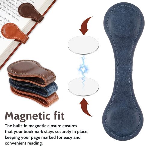 3 Pcs Leather Magnet Bookmark Retro Book Marker Clip Vintage Book Page Markup Holder Handmade Reading Accessories Gift for Christmas Women Men Bookworm Book Lovers Reader Writer in Saudi Arabia