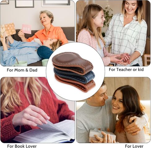 3 Pcs Leather Magnet Bookmark Retro Book Marker Clip Vintage Book Page Markup Holder Handmade Reading Accessories Gift for Christmas Women Men Bookworm Book Lovers Reader Writer in Saudi Arabia