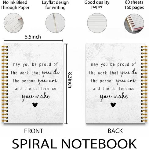 May You Be Proud of the Work You Do Notebook Journal, Inspirational Gifts for Women Coworkers, Retirement Goodbye Farewell Appreciation Gifts for Coworkers, Spiral Notebook,160 Pages in Saudi Arabia