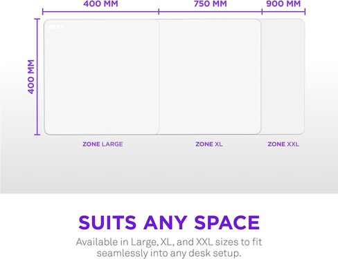 NZXT Zone - XXL Gaming Mouse Pad - Micro-Weave Cloth Surface - Balanced Speed and Control for All Playstyles - Spill-Resistant, Anti-Slip Base, Reinforced Edges - White in Saudi Arabia