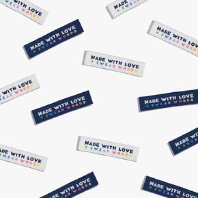 KATM Made with Love and Swear Words Sewing Tags - 6 Sew-in Labels for Clothes and Handmade Items (6-Pack, 0.5 x 2 Inches)