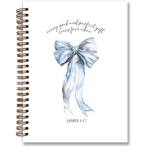 Coquette Trendy Christian Notebook,Pink Bow Christian Bible Verses Notebook for Note Taking Church Work,Christian Gifts for Women,College Ruled Hardcover Spiral Notebook 5.5 x 8.3