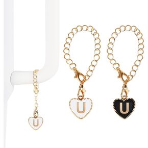 Letter Charm Accessories for Stanley Cup，2PCS Initial Charm for Stanley Cup，Keychain for Stanley Cup Initial Charm