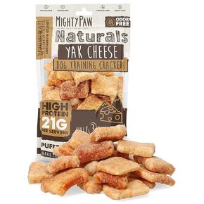 Mighty Paw Yak Cheese Crackers | Healthy Puppy Treat, Hard & Crunchy Puppy Training Treat for Dog Potty Training - Ideal for Small, Medium, Large Breeds - Dog Biscuit - Healthy Pet Cookies