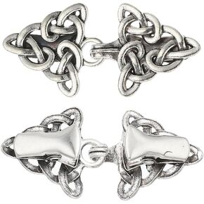 PATIKIL Cloak Clasp, 2Pcs Alloy Vintage Sweater Clips Retro Cardigan Buckles Sew on Hooks for Clothing Dress Shawl Collar Brooches and Pins, Style 3