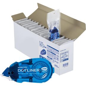 KOKUYO Glue Tape Refill for Scrapbooking, 15 Pack 52.5 Ft x 0.33 in Double Sided Tape Roller for Crafts, Blue Dot Pattern Tape Runner, Adhesive Scrapbook Supplies. Japan Import (TA-D400-08NX15)