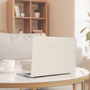 Compatible with MacBook Air 13.6 Inch Case 2022 Release A2681 M2 Touch ID Elegant Leather Plastic Hard Shell Case Transparent 1* Keyboard Cover 1* Screen Protector, Pink Woven Fabric
