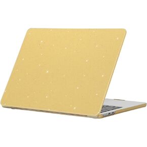 Laptop Hard Shell Case Compatible with New MacBook Air 13 inch with Retina Display & Touch ID 2020 2019 2018 Release Model A1932 A2179 A2337 M1, Plastic Glitter Hard Shell Case Cover, Yellow Sparkly
