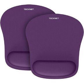 Tecknet 2 Pack Mouse Pad مع دعم المعصم ، وتخفيف آلام فأر الماوس المريح ، والموسباد المريح المحمول للكمبيوتر ، والكمبيوتر المحمول ، والمكتب ، والقاعدة غير المنزلية ، والسطح المقاوم للماء - أسود
