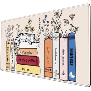لوحة فأر كبيرة للمكتب ، هدايا عاشق الموسيقى للنساء ، هدية مستوحاة من الألبوم ، 31.5 × 15.7 في كتاب قطة زهرة لأمي ابنة الأخت صديقها
