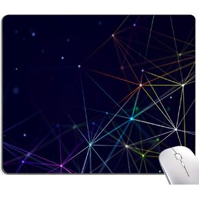 Square Mouse Pad Mouse Mat Non-Slip Rubber Base Washable 3D Patterning Linear Network for Laptop PC(9.5x7.9x0.12Inch)