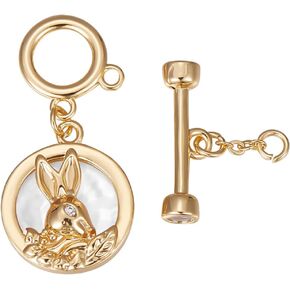 Beebeecraft 1 Box 10 Sets Toggle Clasp 18K Gold Plated Round Ring Dragonfly Toggle T Bar Clasps Connector Sets for Necklace Bracelet DIY Jewelry Making