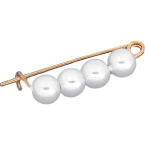 Gold Plated Pearl Shotener 205 x 7.5 mm with Imitation Pearls