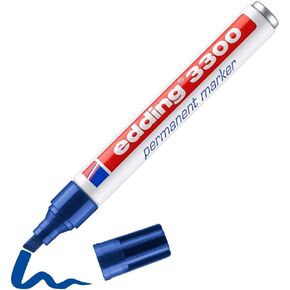 edding 3300 permanent marker - black - 1 pen - chisel nib 1-5 mm - quick-drying permanent markers - waterproof, smudge-proof - for cardboard, plastic, wood, metal, fabric - marker pens