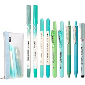 مجموعة كتاب القلم الأحمر في Writech: أبرز قابلة للسحب ، Fineliner ، أقلام جل النقطة الدقيقة ، أقلام فرشاة النصائح المزدوجة للكتابة