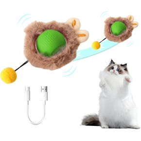 لعبة لعبة Cat Interactive Toy ، لعبة Cat Rolling Cat ، لعبة حيوان أليف كهربائي مع غطاء أفخم وكرة فخمة ، لعبة Cat Moving التلقائية