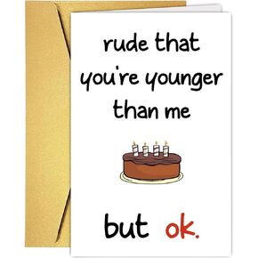 Funny Birthday Cards For Women Men, Rude Birthday Card Gift for Nan Grandad Mom Dad, 50th 60th 70th 80th Birthday Card for Him Her, Happy Birthday Card Dad Mom