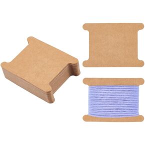 PH PandaHall 50pcs Ribbon Storage Organizer Cardboard Ribbon Spools Embroidery Floss Bibbon for Thread Holder Empty Yarn Bobbin for Cotton Thread Cross Stitch Craft DIY Sewing 5x3.5 Inch
