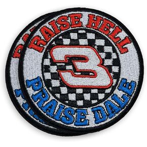 SODAVA 2 Pcs Raise Hell Praise Dale Patch Round 3.5 Inches Iron On Embroidered Applique Patches