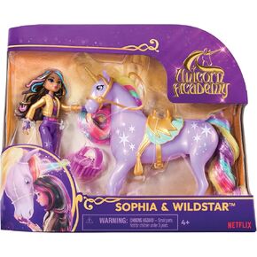 Unicorn Academy Rider and Unicorn Set – Approx. 12 cm, The Popular Netflix Series, with 2 Accessories and Brush for Creative Role Play, for Children from 4 Years, Assorted Items Without Pre-Selection