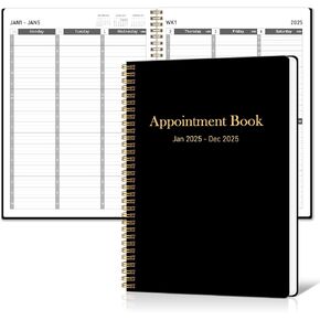 DOURA Hourly Appointment Planner, 2025 Weekly Appointment Book, Jan 2025 - Dec 2025, 2025 Hourly Planner for School Office Home Planning, Calendar Planner with Flexible Cover, 8.7"*11", Pink
