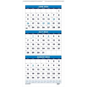 House of Doolittle 2024-2025 Three-Month Academic Vertical Wall Calendar, 8 x 17 Inches, June - July (HOD3645-25)