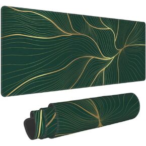 MARBLE XL لوحة الماوس الكبيرة £ ¬emerald و golden mousepad desk mousepad for women ، حصيرة مكياج المكياج المكتبية الطويلة الطويلة للكمبيوتر للكمبيوتر المحمول ديكور المكتب 31.5 * 11.8 في