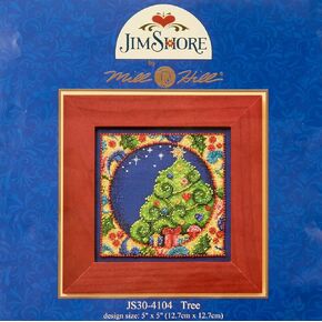 Mill Hill 143290/Jim Shore Counted Cross Stitch Kit 5"X5", Tree (18 Count),White