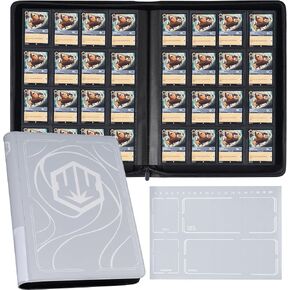 Binder for Lorcana Cards, Premium 16 Pocket Trading Card Album with Sleeves Compatible with 1024 Lorcana Cards, Tokens and Rules sheet - Classic Black
