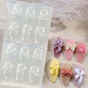 2 PCS Bowknot Design 3D Nail Art Charms Silicone Mold - DIY Earrings, Necklace, Jewelry Crafts & Decorations