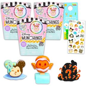 Disney Mini Munchlings Mystery Figure Set - Bundle with 3 Series 1 Mini Munchlings Blind Bag Toys Plus Stickers, and More | Disney Mystery Mini Figurine for Kids in Saudi Arabia