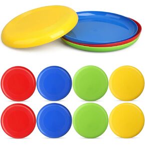 Jumbo 8 "Flying Disc Sport Disc Disc ، إكسسوارات شاطئية في الهواء الطلق لمنتزه Lawn Park في الفناء الخلفي ، ومجموعة هدايا عيد ميلاد للأطفال الفتيات ، ورمي الأنشطة (8 عبوات)