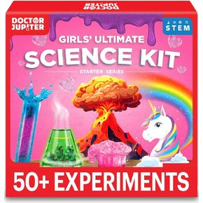 Doctor Jupiter Girls 'Ultimate Science Kit للفتيات الذين تتراوح أعمارهم بين 8-12 | أفكار هدايا عيد ميلاد للفتيات من 8-9-10-11-12 سنة | STEM التعلم واللعب التعليمي | أكثر من 50 تجربة سلسلة بداية