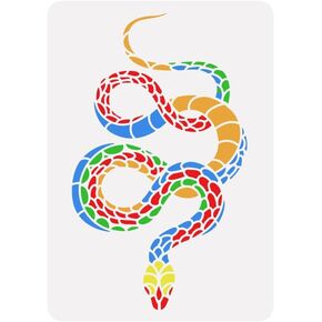 FINGERINSPIRE Snake Painting Stencil 8.3x11.7inch Reusable Anaconda Drawing Template DIY Craft Snake Pattern Drawing Stencil Animal Theme Stencil for Painting on Wall Wood Furniture