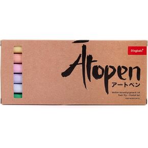 Dingbats - Ātopen Dual Tip Pens - Water-based Coloring Markers - Brush Pens and Fine tip Markers for Drawing, Journaling, Calligraphy - Pastel Set